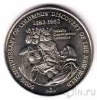 Тёркс и Кайкос 5 крон 1991 500 лет экспедиции Колумба