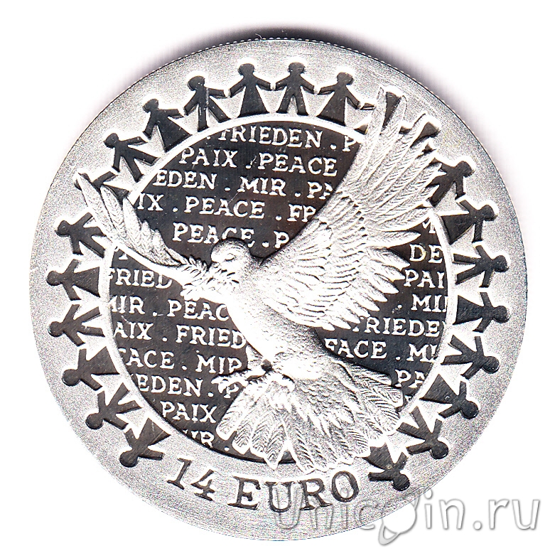 14 eur. Голубь 1998.