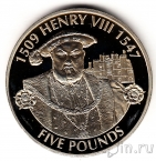 Джерси 5 фунтов 2009 Король Генрих VIII