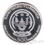 Руанда 500 франков 2008 Восточноафриканская железная дорога