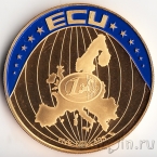 Либерия 5 долларов 2003 ЭКЮ. Карта Европы