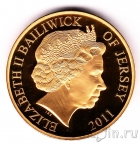 Джерси 50 пенсов 2011 60 лет Правления (1)