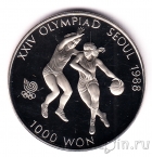 Республика Корея 1000 вон 1986 Баскетбол (proof)