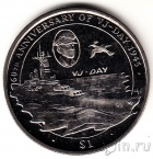 Британские Виргинские острова 1 доллар 2005 Линкор Миссури