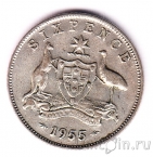 Австралия 6 пенсов 1955