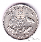 Австралия 6 пенсов 1942 (D)