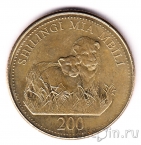 Танзания 200 шиллингов 1998
