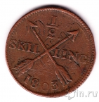 Швеция 1/2 скиллинга 1803