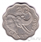 Свазиленд 20 центов 1986