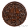 Нассау 1 крейцер 1861