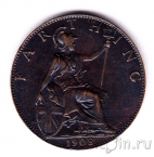 Великобритания 1 фартинг 1908