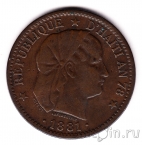 Гаити 2 сантима 1881