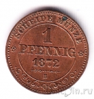 Саксония 1 пфенниг 1872