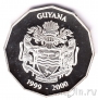 Гайана 2000 долларов 1999 Миллениум (серебро)