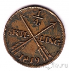 Швеция 1/4 скиллинга 1819