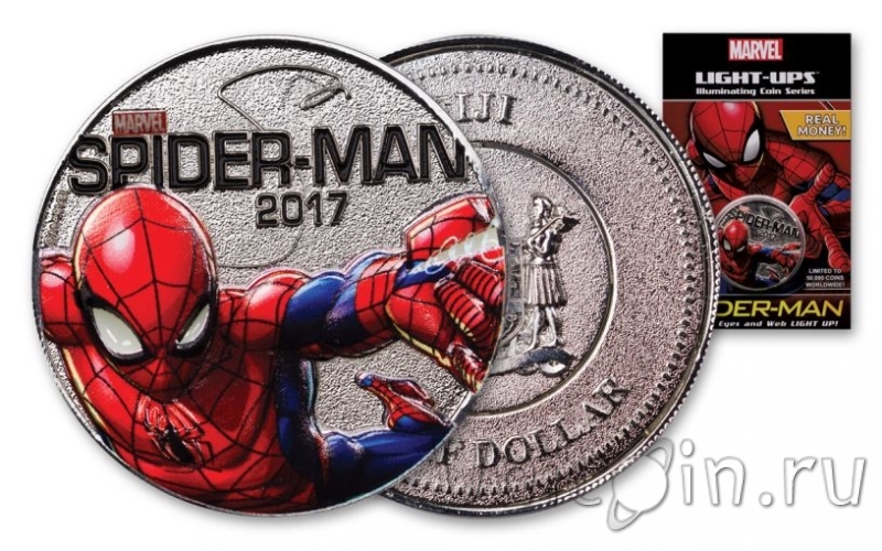 Тувалу 1 доллар 2017 человек паук spider man marvel серебро