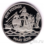 Гернси 5 фунтов 2009 Военный корабль Мэри Роуз