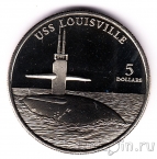 Маршалловы острова 5 долларов 1998 Атомная подводная лодка USS «Louisville»