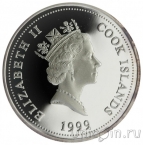 Острова Кука 1 доллар 1999 Тропические рыбки - Крупнопятнистый спинорог