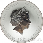 Австралия 1 доллар 2011 Год кролика (позолота)