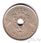 Норвегия 50 оре 1922 (с отверстием)
