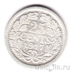 Нидерланды 25 центов 1917