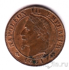 Франция 1 сантим 1861 (A)