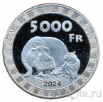 Западный Тоголенд 5000 франков 2024 Бегемоты