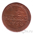 Мюнстер 1 1/2 пфеннига 1758