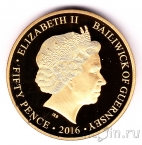 Гернси 50 пенсов 2016 90 лет со дня рождения Елизаветы II (6)
