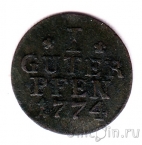 Пруссия 1 пфенниг 1774