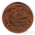 Австрия 1 крейцер 1760 (W)