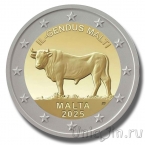Мальта 2 евро 2025 Мальтийский бык (в буклете)