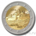 Мальта 2 евро 2025 Мдина (в буклете)