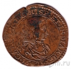 Испанские Нидерланды медная монета 1673