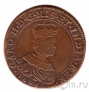 Испанские Нидерланды медная монета 1668