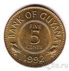 Гайана 5 центов 1992