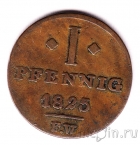 Вальдек 1 пфенниг 1825
