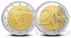 Финляндия 2 евро 2025 Легкая атлетика (в буклете - флаг Финляндии)