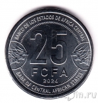 Центральноафриканские штаты 25 франков 2024