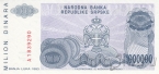 Босния и Герцеговина, Республика Сербская 1000000 динар 1993