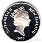 Новая Зеландия 5 долларов 1993 40 лет Коронации (серебро)