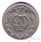 Австрия 20 геллеров 1908