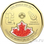 Канада 1 доллар 2026 Чемпионат мира по футболу (цветная)