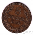 Гернси 8 дублей 1868