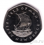 Остров Мэн 50 новых пенсов 1971 Корабль викингов (Proof)