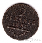 Саксен-Мейнинген 2 пфеннига 1832