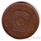 Масонский пенни - Lafayette Chapter, Washington DC 1867
