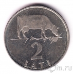 Латвия 2 лата 1992 Корова