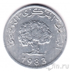Тунис 5 миллимов 1983
